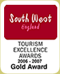 Awarded Gold in the South West England Tourism Excellence Awards 2006/07, AA Three Stars, English Tourist Board Rosette