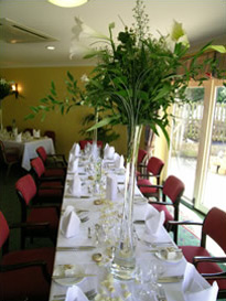 A dressed wedding table