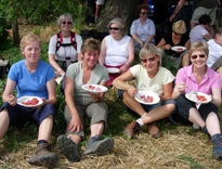 A well deserved bowl of strawberries and cream